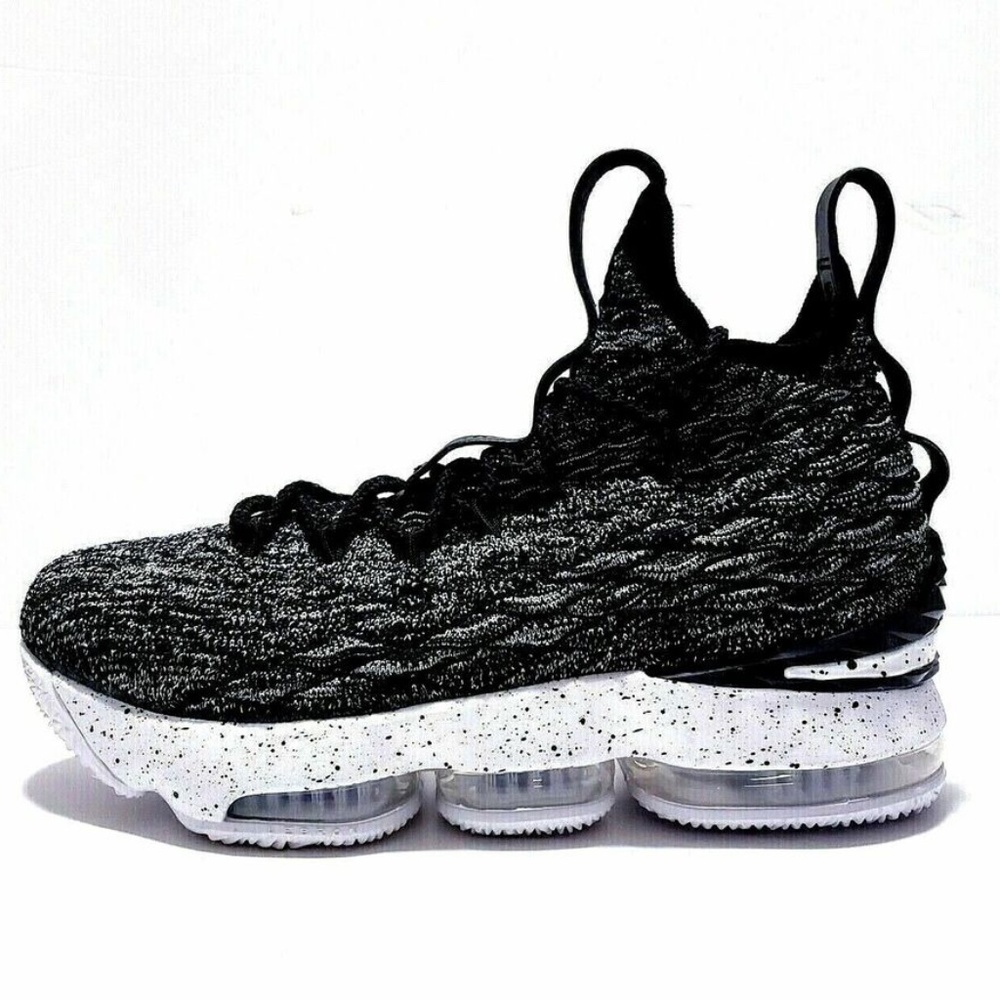 Nike Lebron 15 Ashes Basketball Shoes 6Y GS / Women's 7.5 Black White Oreo